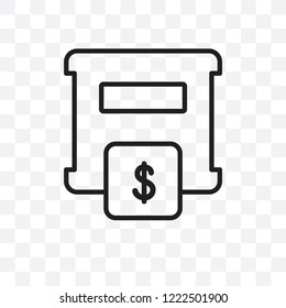 Moneybox vector linear icon isolated on transparent background, Moneybox transparency concept can be used for web and mobile