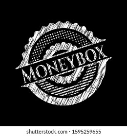 Moneybox written with chalkboard texture. Vector Illustration. Detailed.
