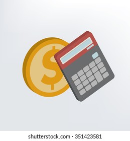 Money,calculator design,three dimension,vector
