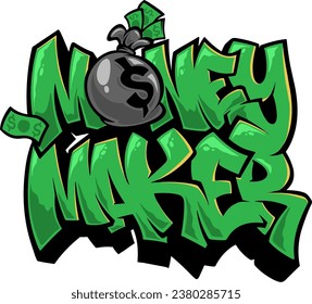 Moneymaker typography graffiti cool font