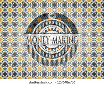 Money-making arabesque badge. arabic decoration.