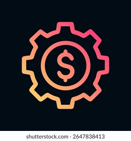 Moneymaking machine with gradient design. Icon symbol illustration