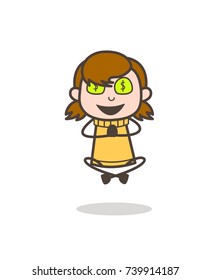 Money-Mouth Face - Cute Cartoon Girl Illustration