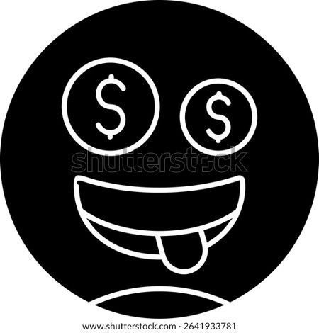 Money-Mouth Face Glyph Vector Icon Design