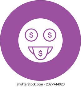 Money-Mouth Face icon vector image. Can also be used for Carnival. Suitable for mobile apps, web apps and print media.