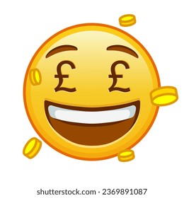 Money-mouth face Large size of yellow emoji smile