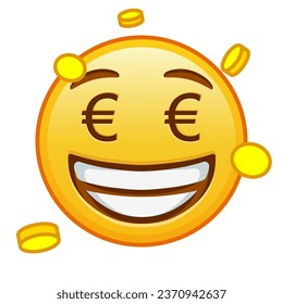 Money-mouth face Large size of yellow emoji smile