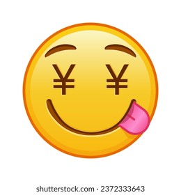 Money-mouth face Large size of yellow emoji smile