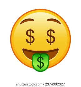 Money-mouth face Large size of yellow emoji smile