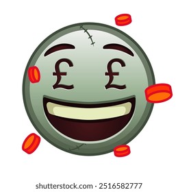 Money-mouth face Large size of zombie halloween emoji