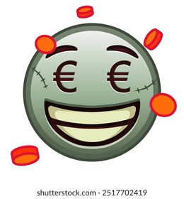 Money-mouth face Large size of zombie halloween emoji