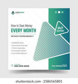 Money-Saving Tips or Corporate Business Social Media Post Template
