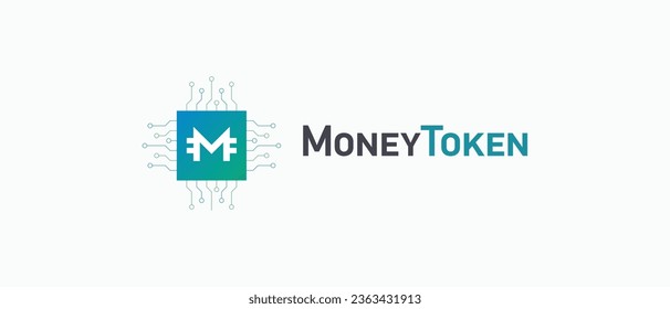 Moneytoken cryptocurrency IMT Token, Cryptocurrency logo on isolated background with text.