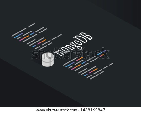 MongoDB Strructure Query Language, the database for modern applications programming language vector illustration