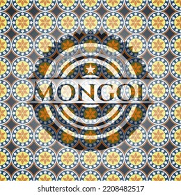 Mongol arabesque emblem. arabic decoration. 