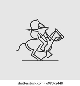 Mongol Archer Logo Illustration 