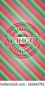 Mongolische Weihnachtsfarben sind ein Symbol. Vektorillustration Illustration. Detaillierte Angaben.