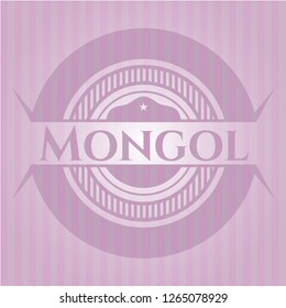 Mongol pink emblem. Retro