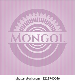 Mongol realistic pink emblem