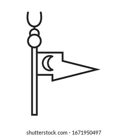 Mongol warrior line icon banner
