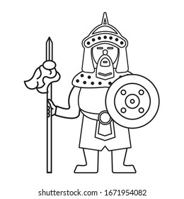 Mongol warrior line icon man