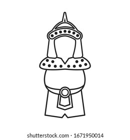 Mongol warrior line icon protection