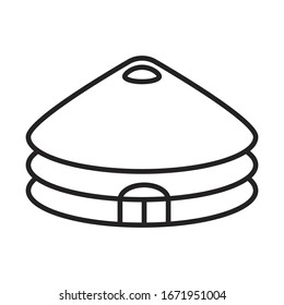 Mongol warrior line icon yurt
