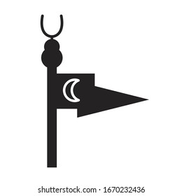 Mongol warrior simple icon banner