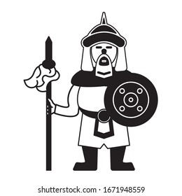 Mongol warrior simple icon man