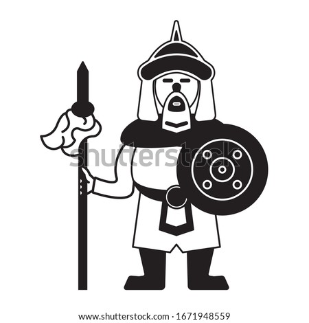 Mongol warrior simple icon man