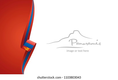 Mongolia abstract flag brochure cover poster background vector