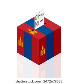 mongolia ballot box. vector illustration