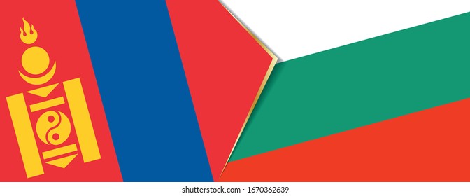 Mongolia and Bulgaria flags, two vector flags symbol of relationship or confrontation.