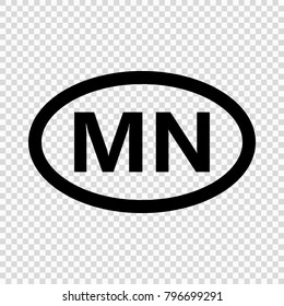 Mongolia code symbol. short country name. Domain name