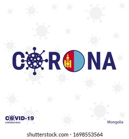 Mongolia Coronavirus Typography. COVID-19 country banner. Stay home, Stay Healthy. Take care of your own health