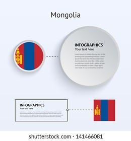Mongolia Country Set of Banners on gray background for Infographic and Presentation. Vector illustration.