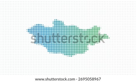 Mongolia dotted map in modern halftone style, vector illustration on white background