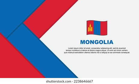 Mongolia Flag Abstract Background Design Template. Mongolia Independence Day Banner Cartoon Vector Illustration. Mongolia