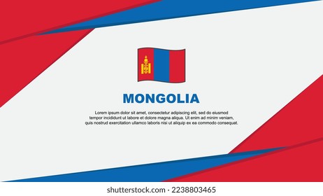 Mongolia Flag Abstract Background Design Template. Mongolia Independence Day Banner Cartoon Vector Illustration. Mongolia Background