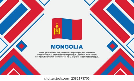 Abstrakte Vorlage für die mongolische Flagge. Mongolia Independence Day Banner Wallpaper Vektor Illustration. Mongolei