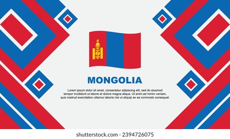 Mongolia Flag Abstract Background Design Template. Mongolia Independence Day Banner Wallpaper Vector Illustration. Mongolia Cartoon