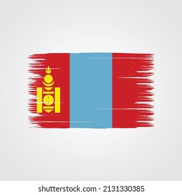 Mongolia Flag Brush. National Flag