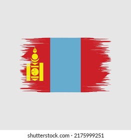 Mongolia Flag Brush. National Flag
