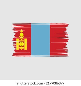 Mongolia Flag Brush. National Flag