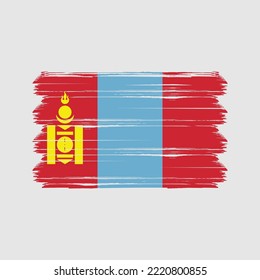 Mongolia Flag Brush. National Flag