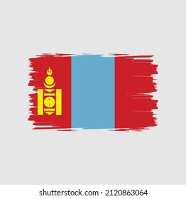 Bandera de Mongolia con fondo de pincel