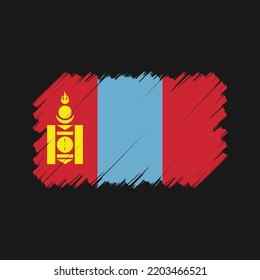 Pintado de pincel de bandera de Mongolia