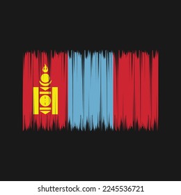 Ilustración del vector del pincel de bandera de Mongolia