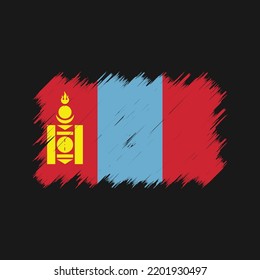 Mongolia Flag Brush Vector. National Flag