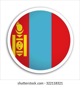 mongolia flag button vector - flag icons
